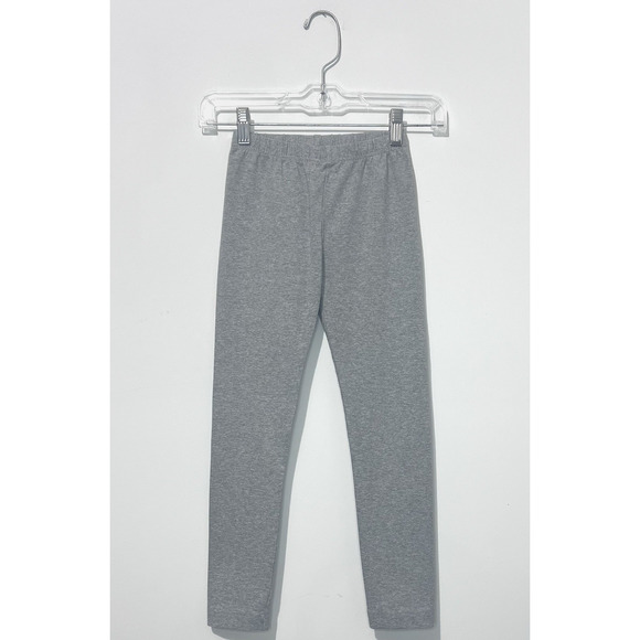 Hanna Andersson Girls Leggings 120 US 6-7 Cotton Heather Gray Elastic Waist - Picture 1 of 4